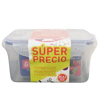 Set Hermético Novedades Platicas Rectangular # 3