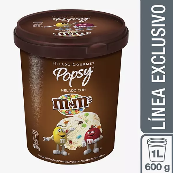 Helado Gourmet Popsy M & M