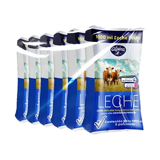 Leche Alpina Semidescremada X1000ml X6und