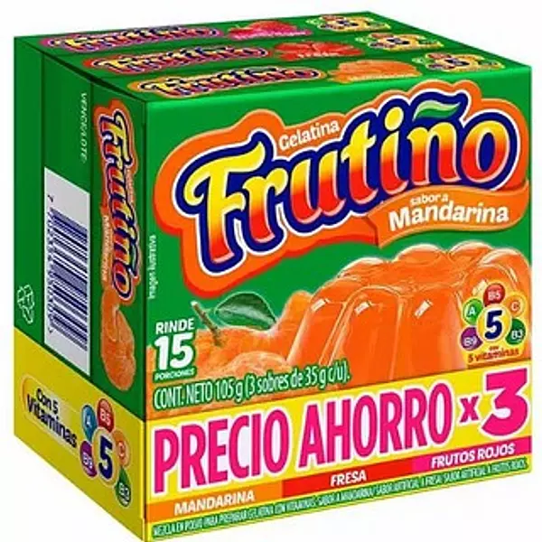 Gelatina Frutiño Mandarina Frutas Fresa Tripack