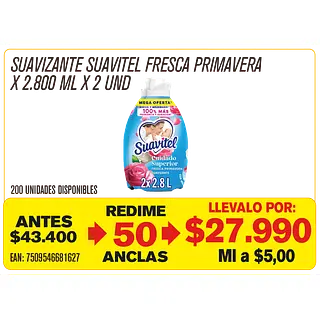 Suavizante Suavitel Fresca Primavera Maravillones