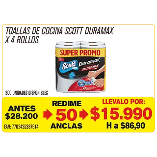 Toallas De Cocina Scott Duramax Maravillones