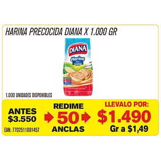 Harina Precocida Diana Maravillones