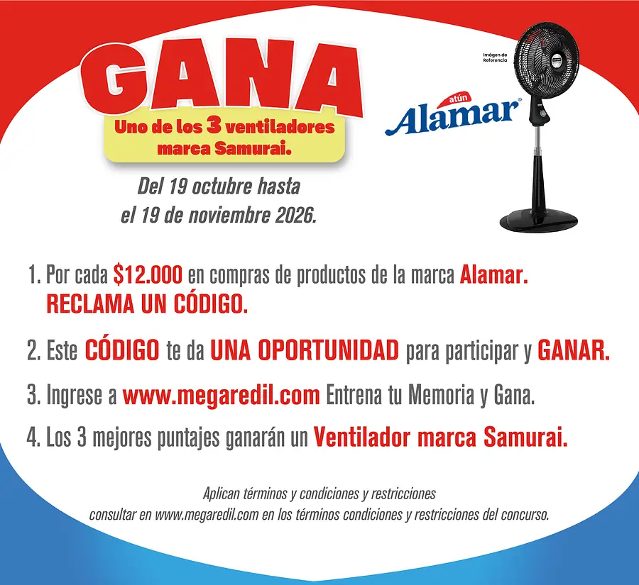 GANA VENTILADOR SAMURAI CON ALAMAR Y MEGAREDIL
