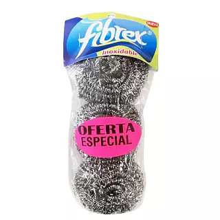 Esponjilla Fibrex Inoxidable Plateada