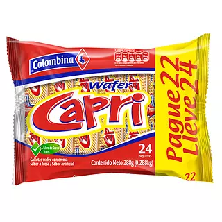 Galletas Wafer Capri Fresa