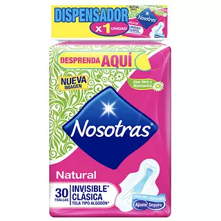 Toalla Higiénica Nosotras Invisible Natural Clásica