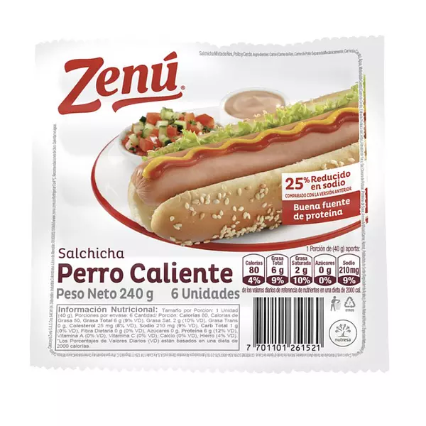 Salchicha Zenú Perro Caliente