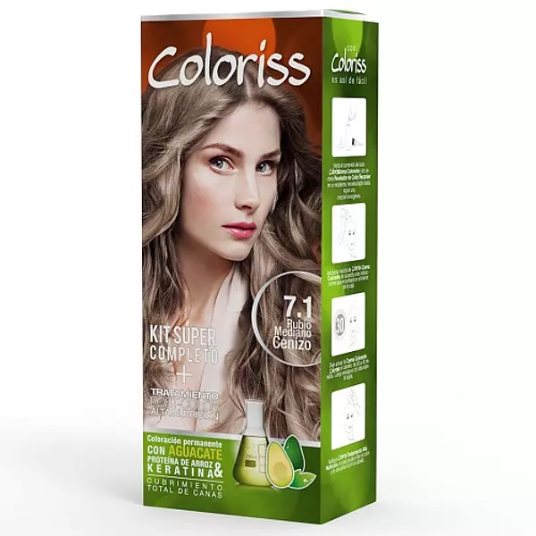 Tinte Cabello Coloriss Kit # 7.1