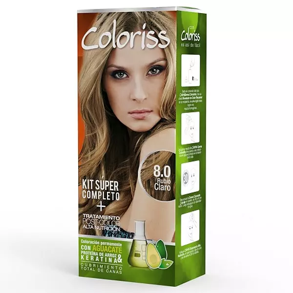 Tinte Cabello Coloriss Kit # 8.0