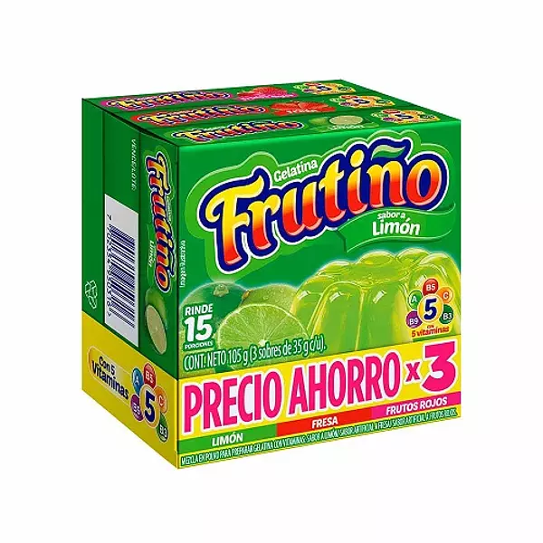 Gelatina Frutiño Limon - Fresa - Fruta Tripack