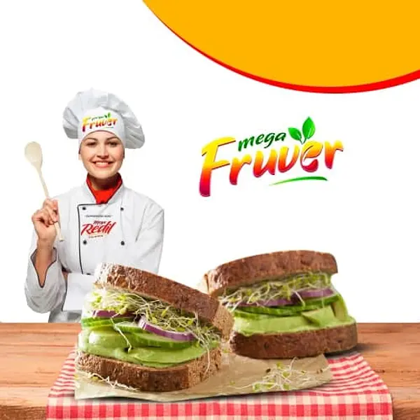 Sándwich con Aguacate y Vegetales