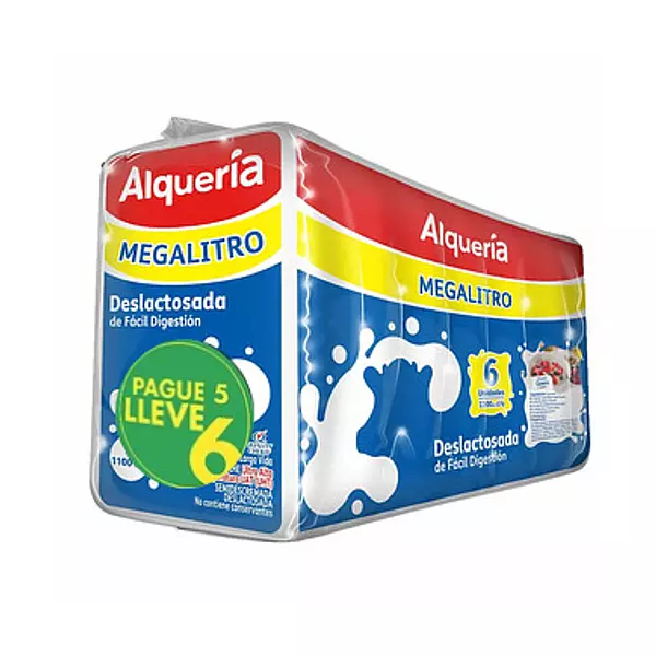 Leche Alquería Deslactosada Paquete Pague 5 Lleve 6