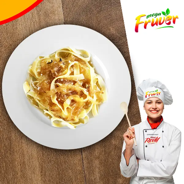 Pasta Con Champiñones Y Cebolla Caramelizada