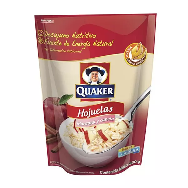 Quaker Avena Entera Bolsa Manzana Canela