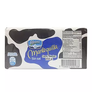 Mantequilla Alpina Sin Sal Barra