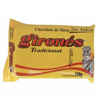Chocolate Gironés Sin Azúcar Tradicional