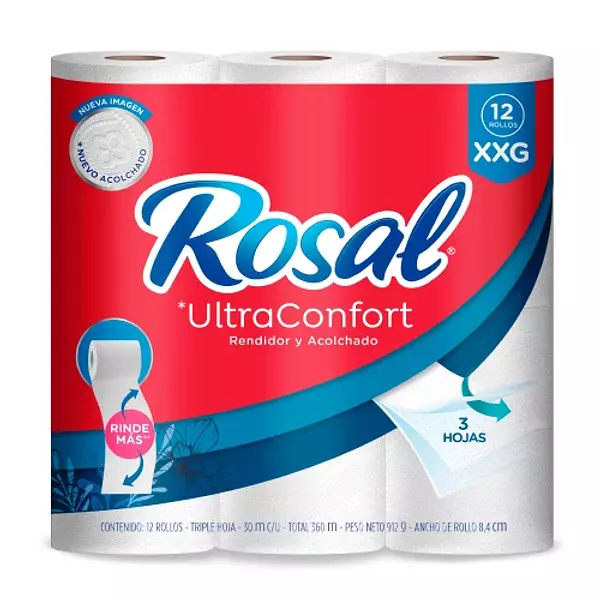 Papel Higiénico Rosal Ultraconfort Azul