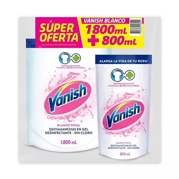 Desmanchador Vanish Gel Blanco + 800